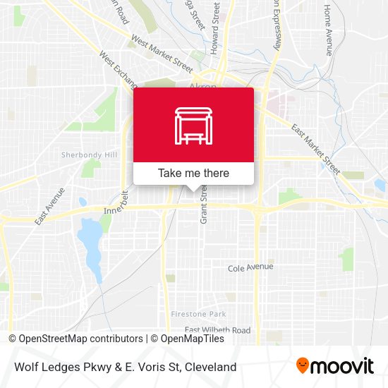 Wolf Ledges Pkwy & E. Voris St map