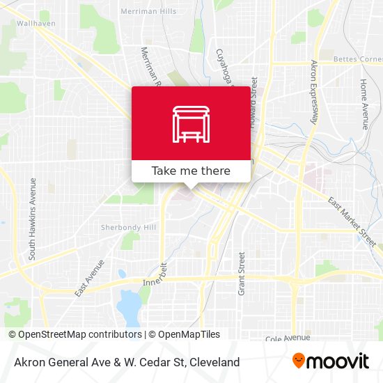 Akron General Ave  & W. Cedar St map