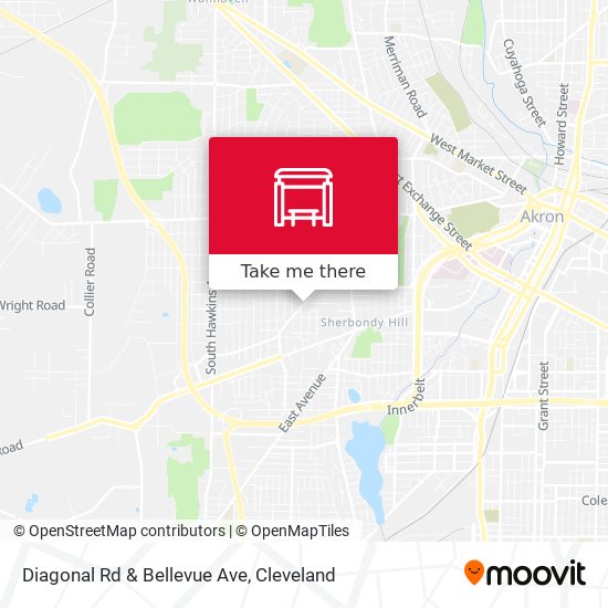Diagonal Rd & Bellevue Ave map