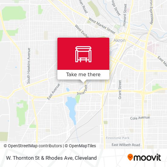 W. Thornton St & Rhodes Ave map