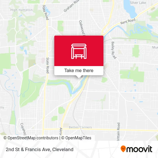 2nd St & Francis Ave map