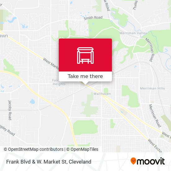 Frank Blvd & W. Market St map