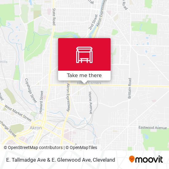 E. Tallmadge Ave & E. Glenwood Ave map