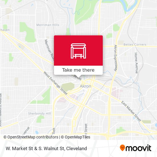 W. Market St & S. Walnut St map