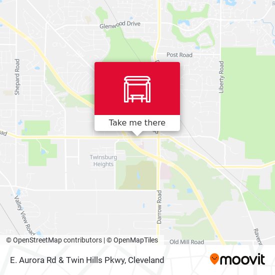 E. Aurora Rd & Twin Hills Pkwy map