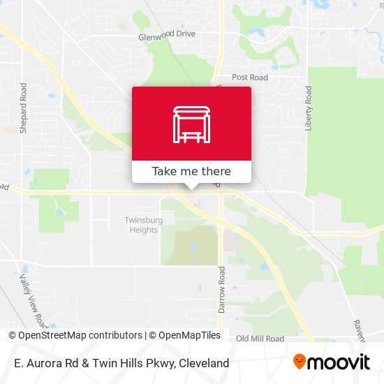 E. Aurora Rd & Twin Hills Pkwy map