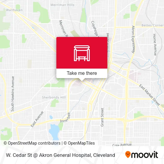 W. Cedar St @ Akron General Hospital map