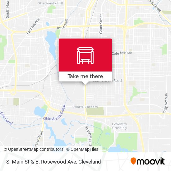S. Main St & E. Rosewood Ave map