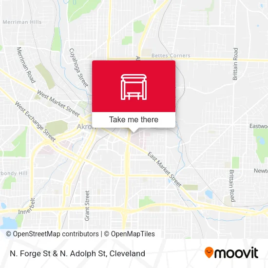 N. Forge St & N. Adolph St map