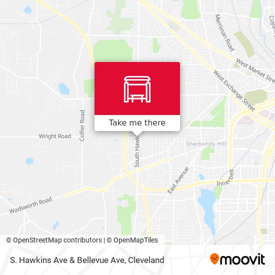 S. Hawkins Ave & Bellevue Ave map