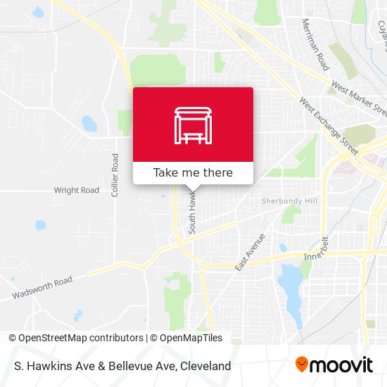 Mapa de S. Hawkins Ave & Bellevue Ave