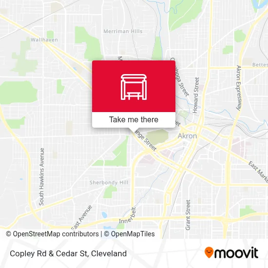 Copley Rd & Cedar St map