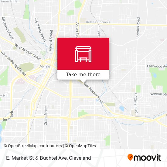E. Market St & Buchtel Ave map