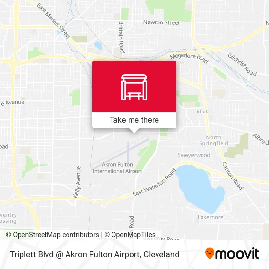 Triplett Blvd @ Akron Fulton Airport map