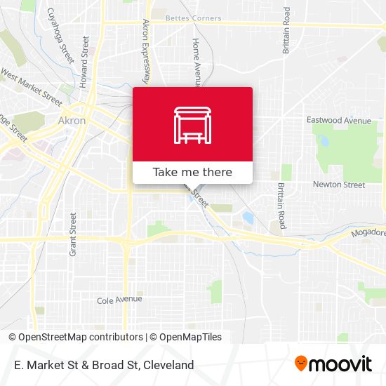 E. Market St & Broad St map