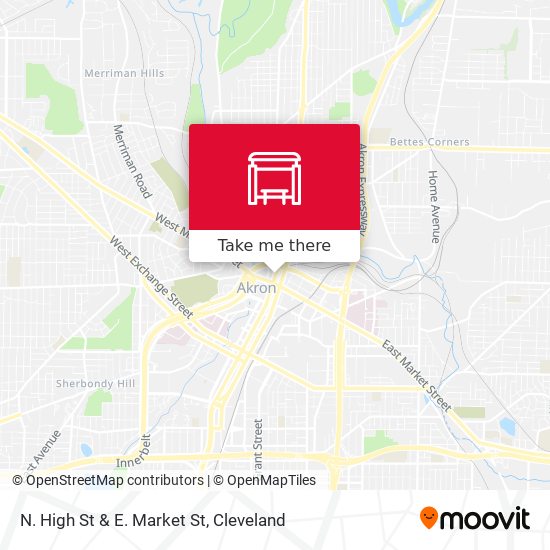N. High St & E. Market St map