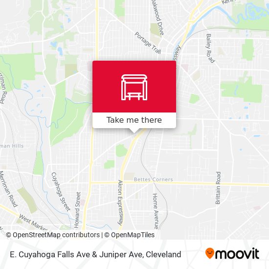 Mapa de E. Cuyahoga Falls Ave & Juniper Ave