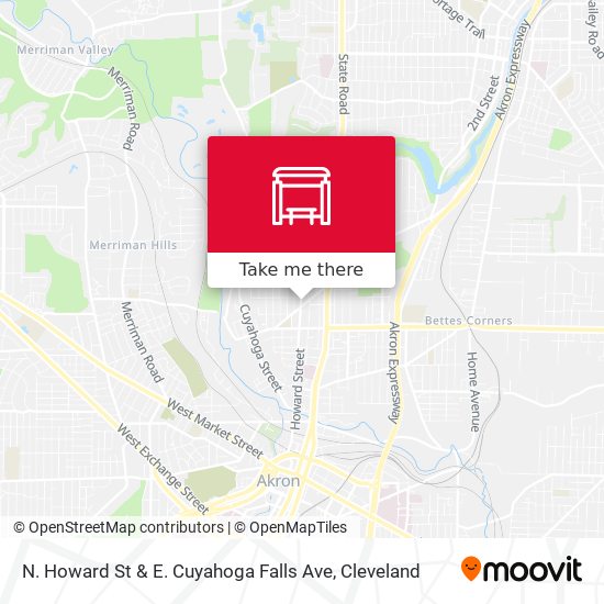 N. Howard St & E. Cuyahoga Falls Ave map