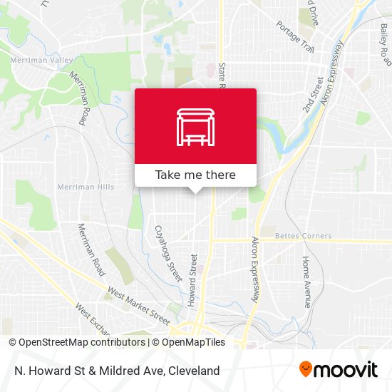 N. Howard St & Mildred Ave map