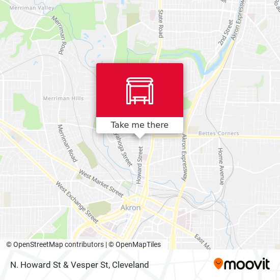 N. Howard St & Vesper St map