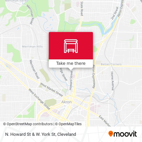 N. Howard St & W. York St map