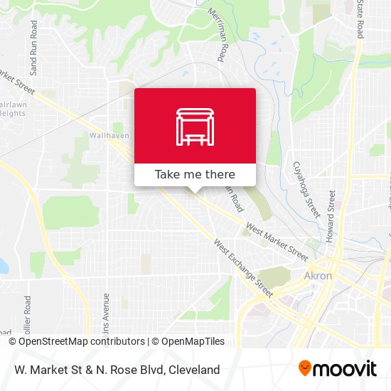 W. Market St & N. Rose Blvd map