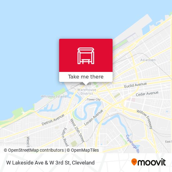 W Lakeside Ave & W 3rd St map