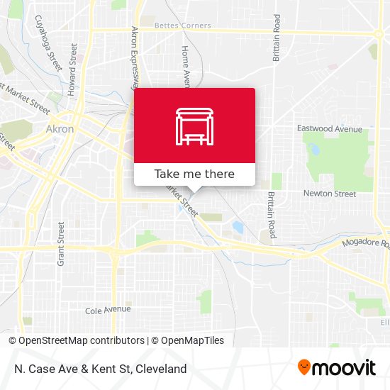 N. Case Ave & Kent St map