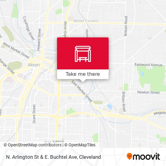 N. Arlington St & E. Buchtel Ave map