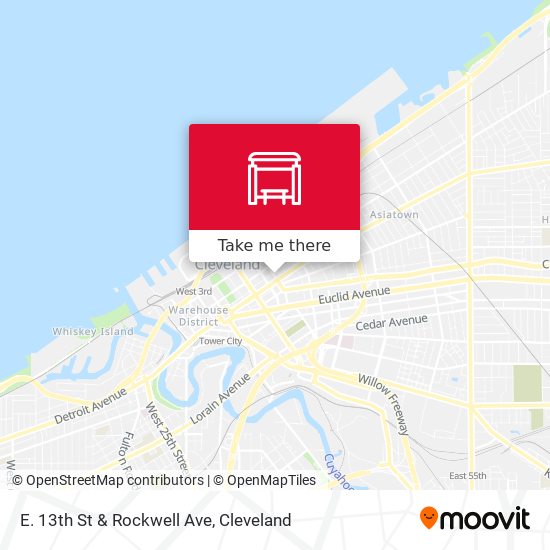 E. 13th St & Rockwell Ave map