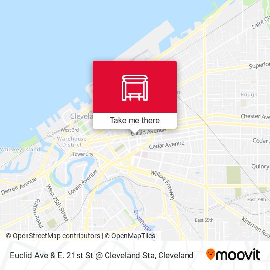 Euclid Ave  & E. 21st St @ Cleveland Sta map