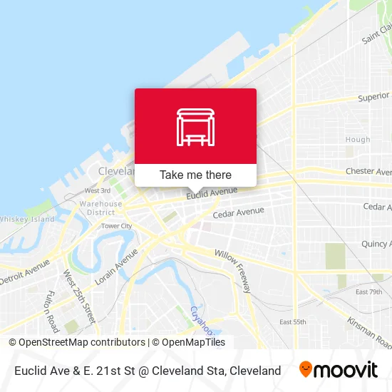 Euclid Ave  & E. 21st St @ Cleveland Sta map
