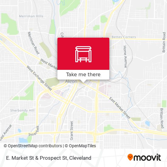 E. Market St & Prospect St map