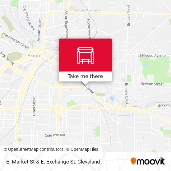 E. Market St & E. Exchange St map