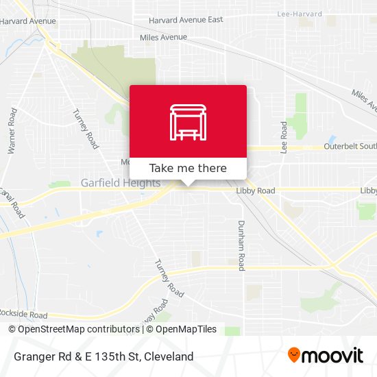 Granger Rd & E 135th St map