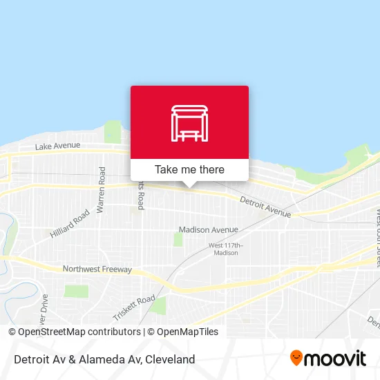 Detroit Av & Alameda Av map
