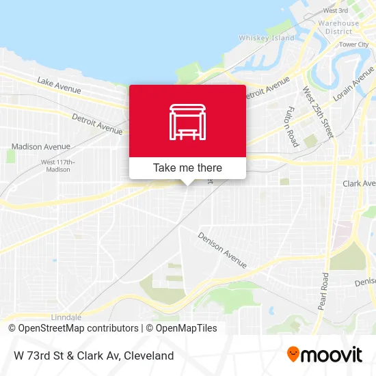 W 73rd St & Clark Av map