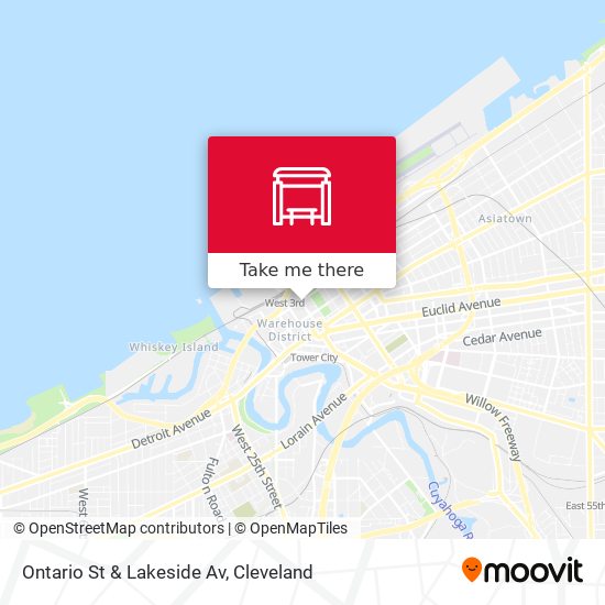 Ontario St & Lakeside Av map