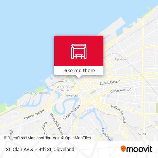 St. Clair Av & E 9th St map
