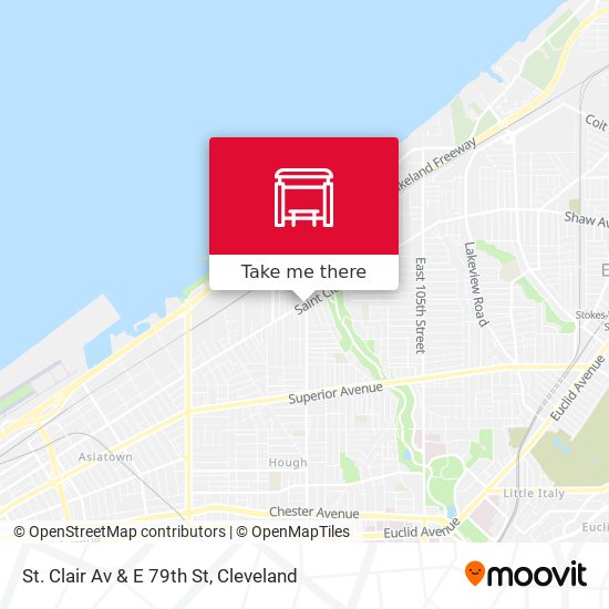 St. Clair Av & E 79th St map