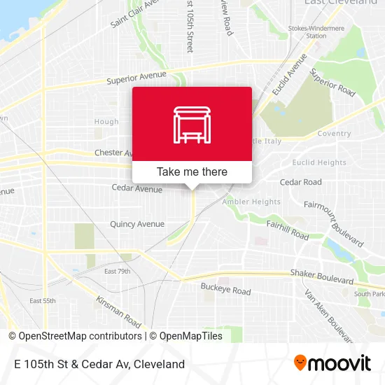 Mapa de E 105th St & Cedar Av