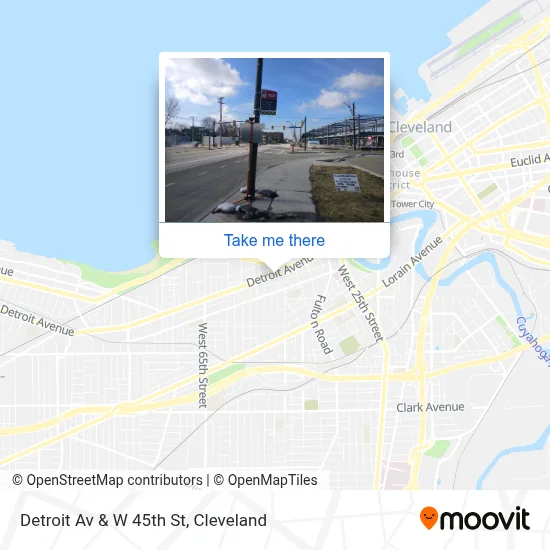 Detroit Av & W 45th St map
