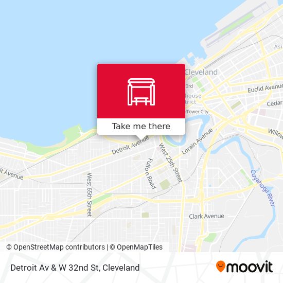 Detroit Av & W 32nd St map