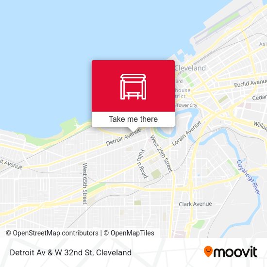 Detroit Av & W 32nd St map