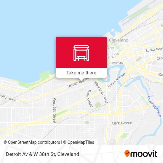 Detroit Av & W 38th St map