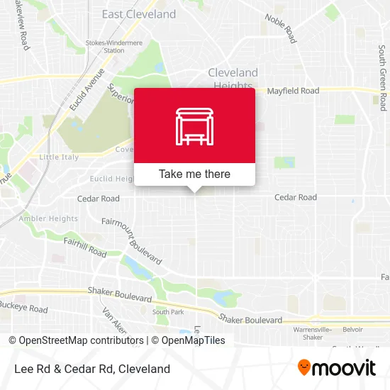 Lee Rd & Cedar Rd map