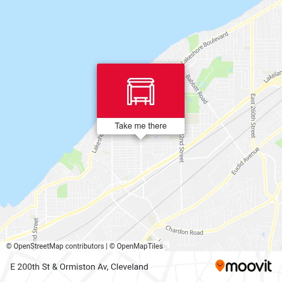 E 200th St & Ormiston Av map
