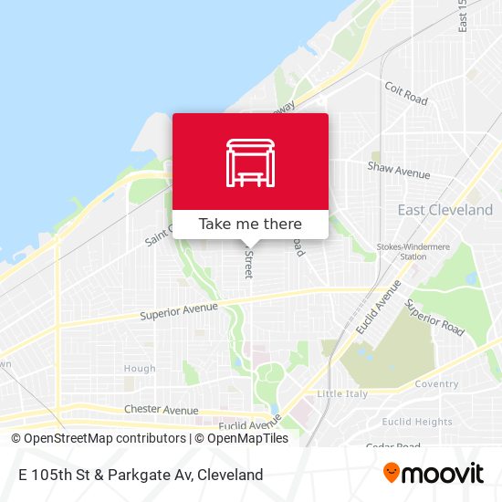 E 105th St & Parkgate Av map