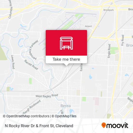N Rocky River Dr & Front St map