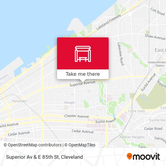 Superior Av & E 85th St map